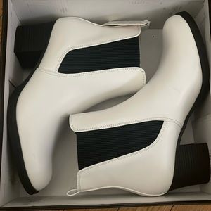 NIB white booties